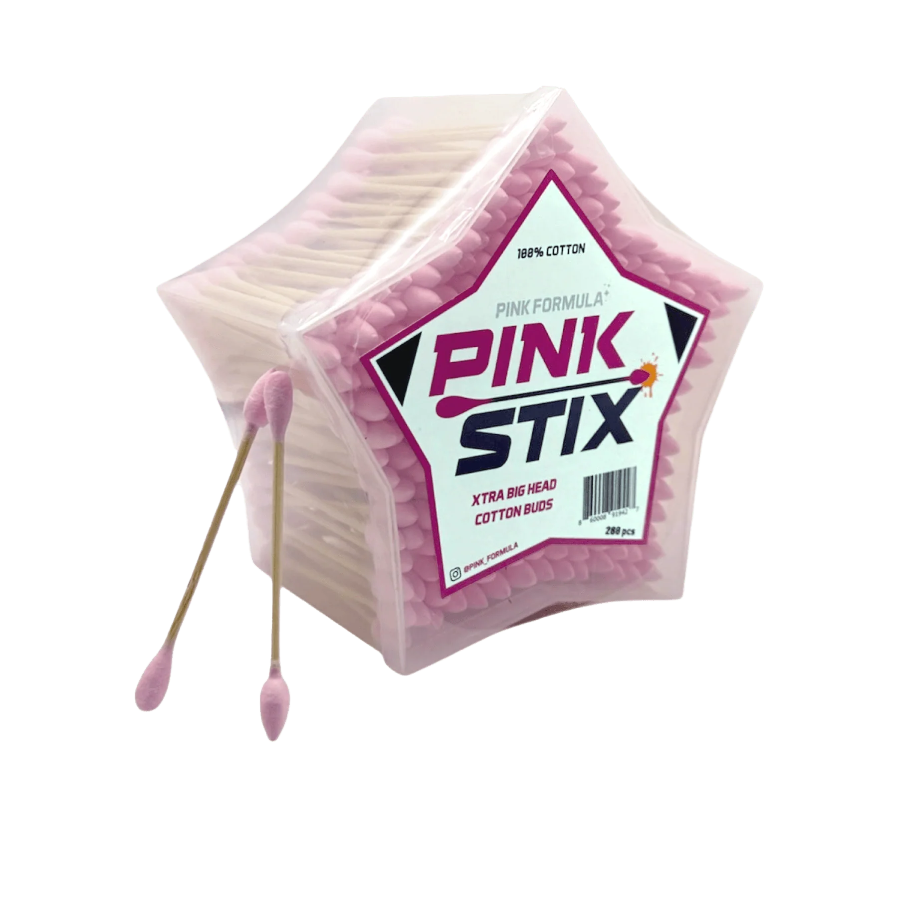 hisopos de algodón doble punta Pink Stix
