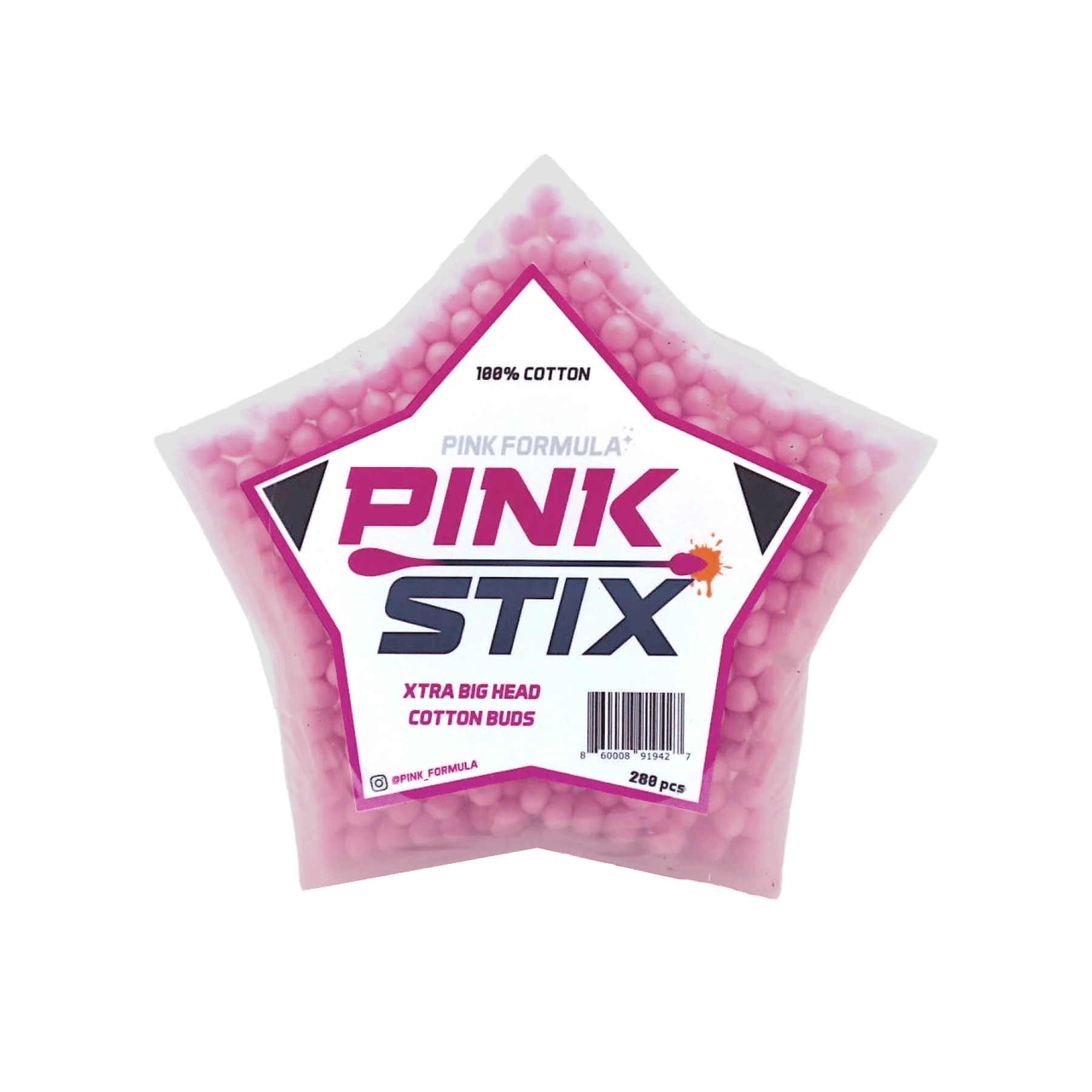 hisopos de algodón doble punta Pink Stix