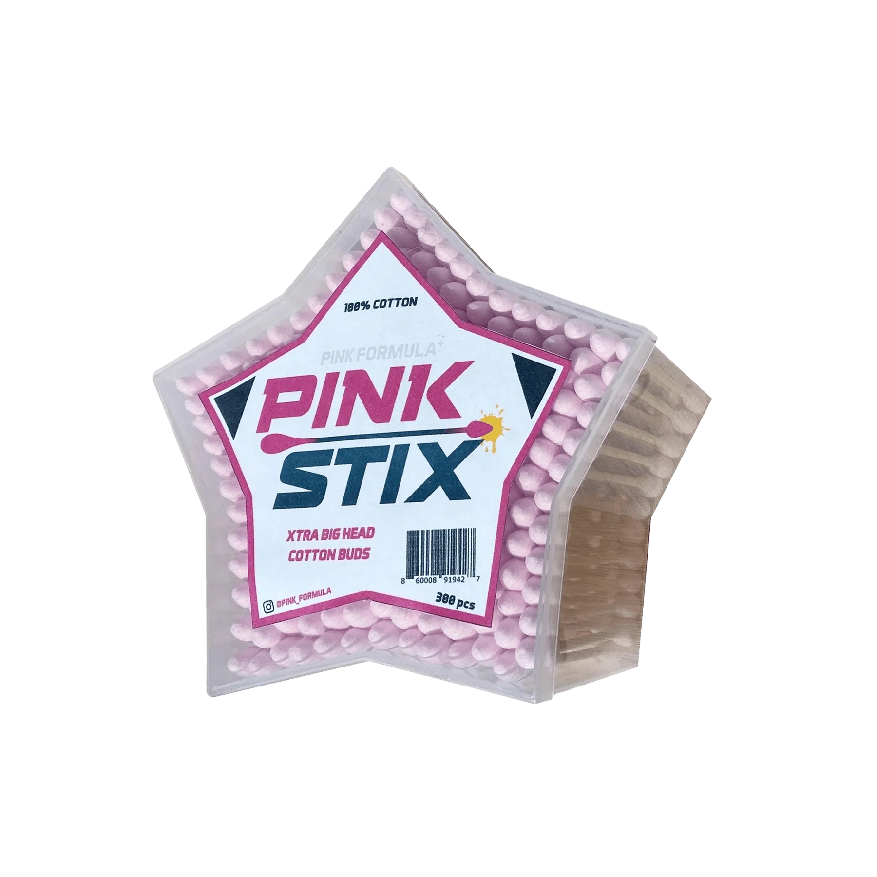 hisopos de algodón doble punta Pink Stix