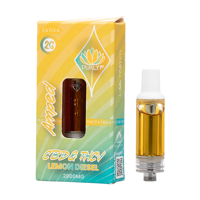 Cartucho Purlyf CBD + THCV 2000MG - Lemon Diesel - Amped (Sativa)