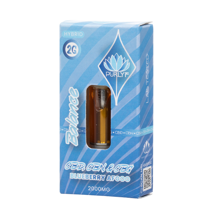 Cartucho Purlyf CBD + CBN + CBG 2000MG - Blueberry Afgoo - Balance (Hibrida)