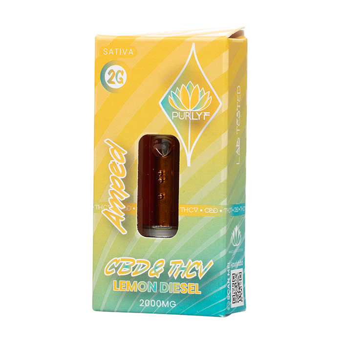 Cartucho Purlyf CBD + THCV 2000MG - Lemon Diesel - Amped (Sativa)