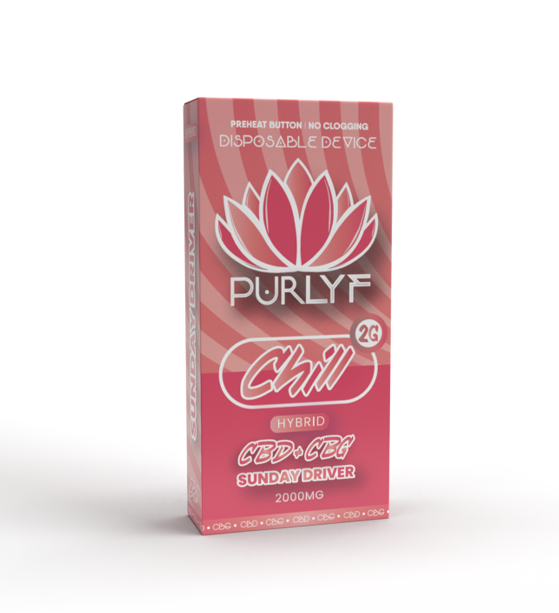 Vaporizador Purlyf CBD + CBG 2000MG - Sunday Driver - Chill (Híbrida)